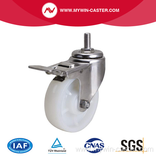 Stainless 4 Inch 110Kg Threaded Brake TPA Caster